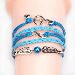 Vintage Anchor Love Bracelets & Bangles Owl Swallow Rudder Men Jewelry Leather Pulseras Women Vintage Set Charm Fashion