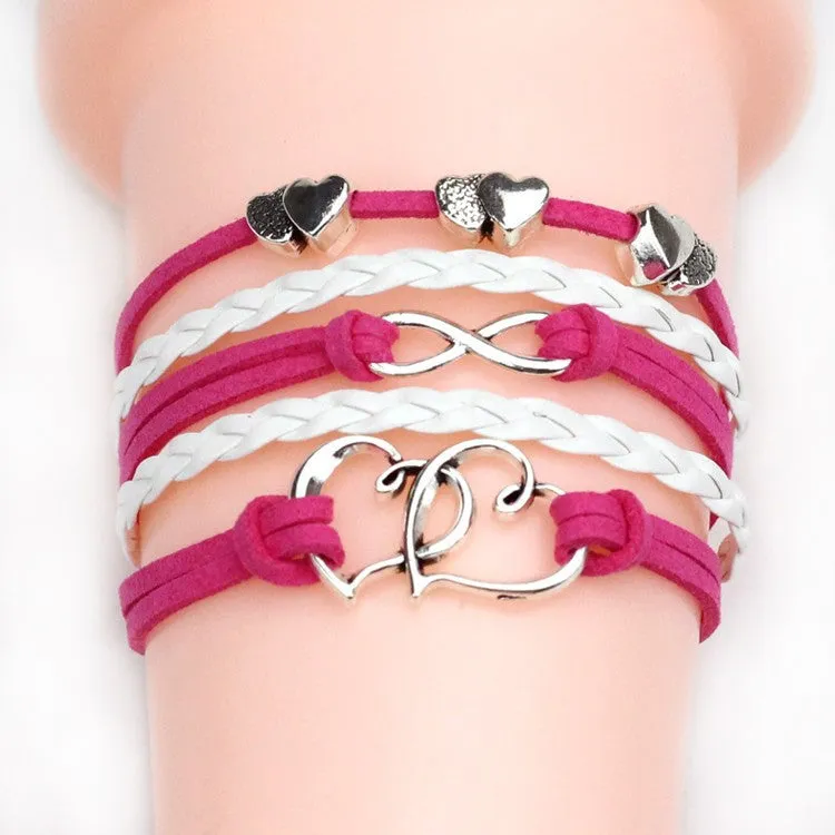 Vintage Anchor Love Bracelets & Bangles Owl Swallow Rudder Men Jewelry Leather Pulseras Women Vintage Set Charm Fashion