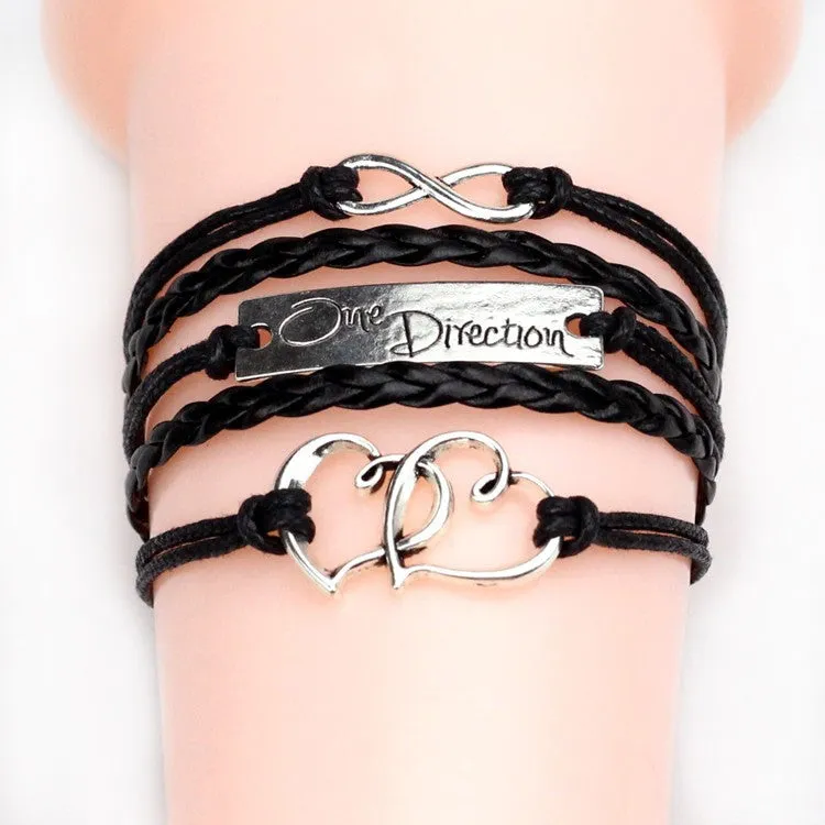 Vintage Anchor Love Bracelets & Bangles Owl Swallow Rudder Men Jewelry Leather Pulseras Women Vintage Set Charm Fashion