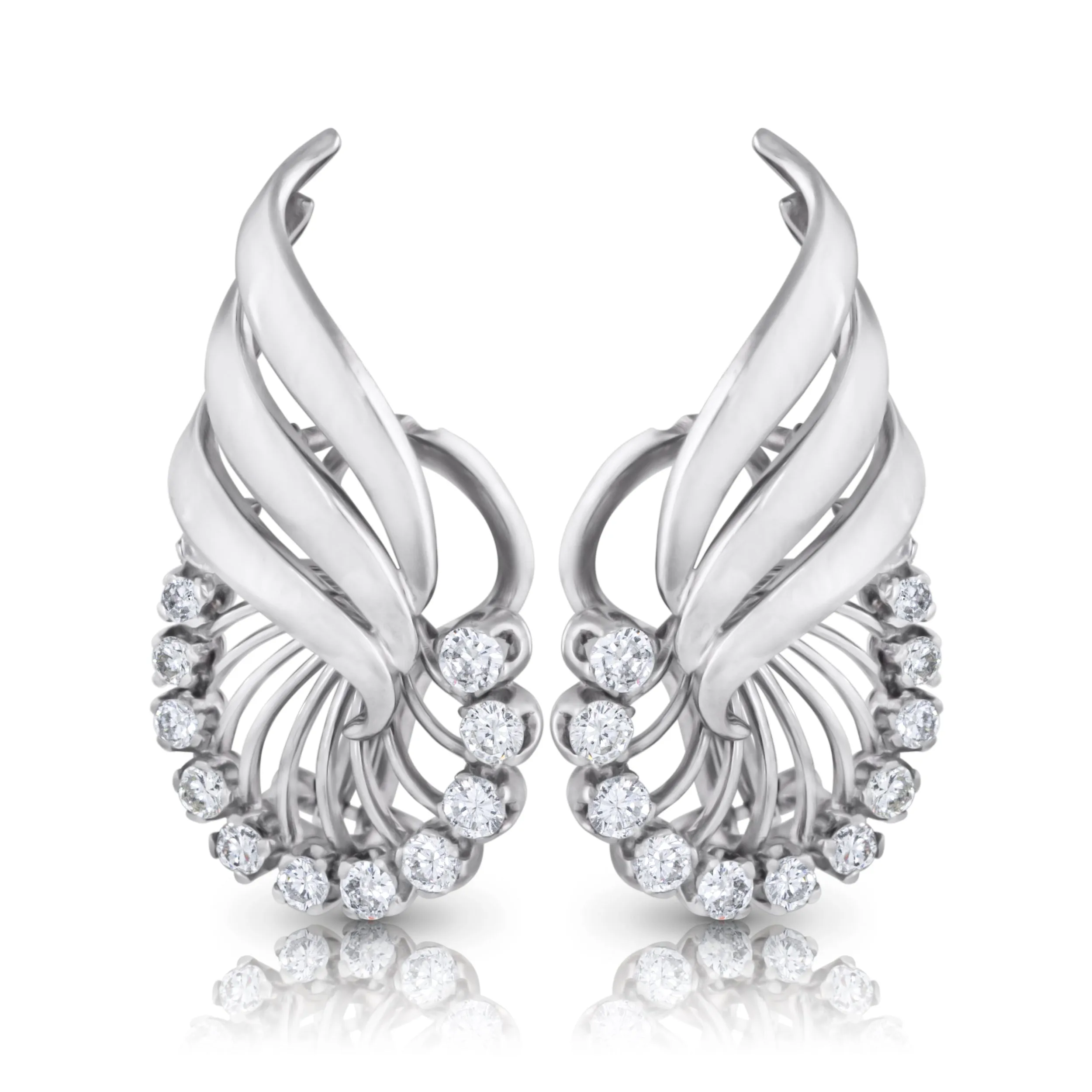 Vintage Platinum and Diamond Earrings