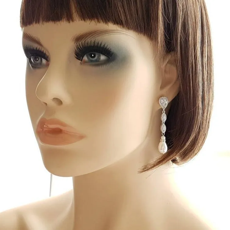 Wedding Clip On Earrings in Rose Gold-Abby