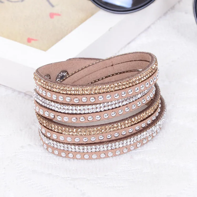 Women Multilayer Leather Bracelet Christmas Gift Charm Bracelets Vintage Jewelry For Women Pulsera